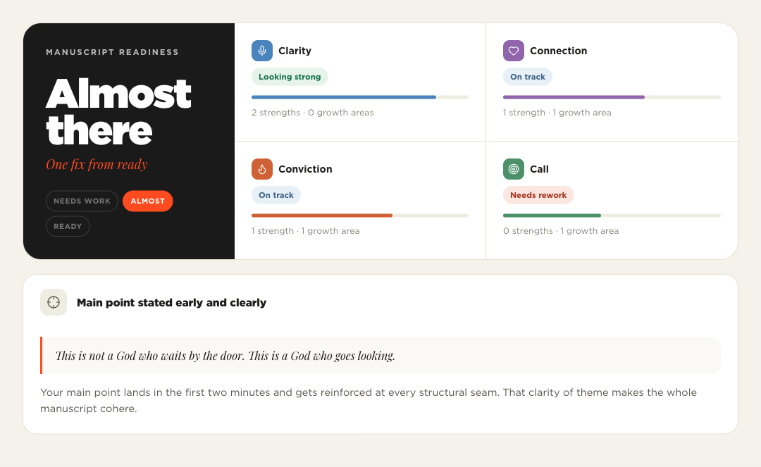 Run Through report — manuscript readiness with pillar feedback